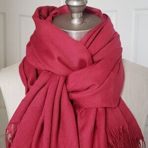 BENDI Lightweight Woven Pashmina Scarf Wrap Made in Turkey NWOT Brick Red